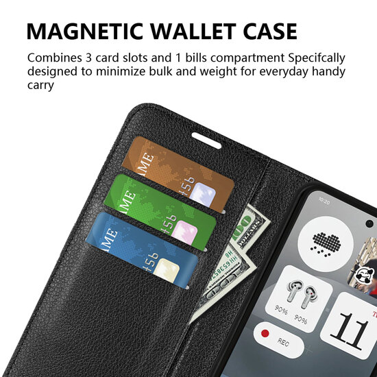 Nothing Phone (3a) Hoesje - MobyDefend Kunstleren Wallet Book Case (Sluiting Voorkant) - Bruin