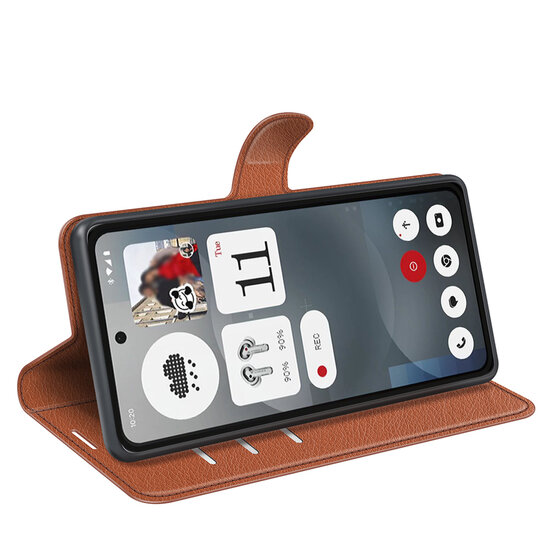 Nothing Phone (3a) Hoesje - MobyDefend Kunstleren Wallet Book Case (Sluiting Voorkant) - Bruin