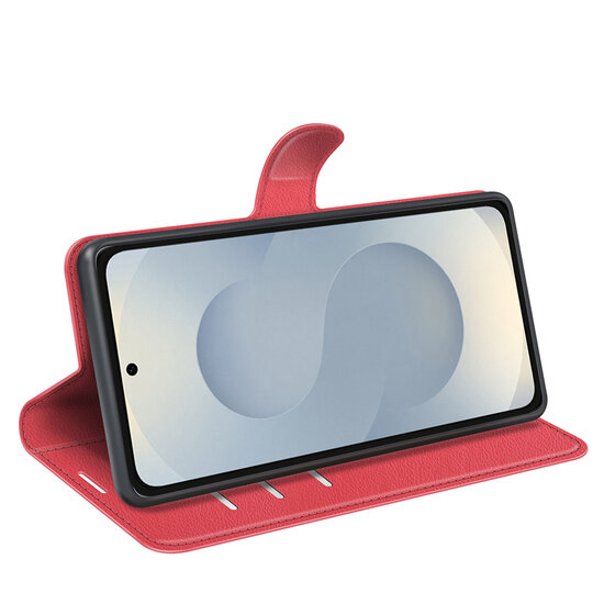 Samsung Galaxy S25 Edge Hoesje - MobyDefend Kunstleren Wallet Book Case (Sluiting Voorkant) - Rood