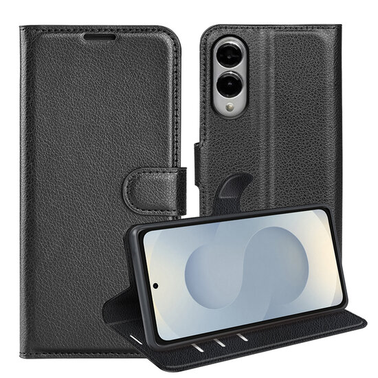 Samsung Galaxy S25 Edge Hoesje - MobyDefend Kunstleren Wallet Book Case (Sluiting Voorkant) - Zwart