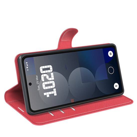 Nothing Phone (3a) Pro Hoesje - MobyDefend Kunstleren Wallet Book Case (Sluiting Voorkant) - Rood