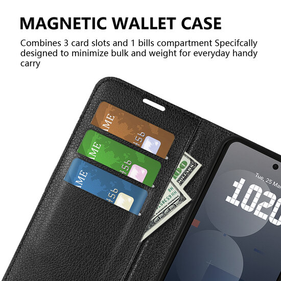Nothing Phone (3a) Pro Hoesje - MobyDefend Kunstleren Wallet Book Case (Sluiting Voorkant) - Bruin