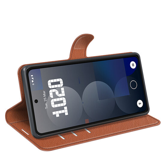 Nothing Phone (3a) Pro Hoesje - MobyDefend Kunstleren Wallet Book Case (Sluiting Voorkant) - Bruin