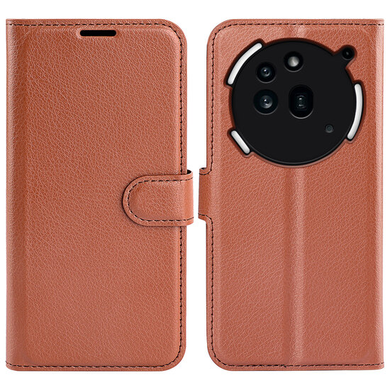 Nothing Phone (3a) Pro Hoesje - MobyDefend Kunstleren Wallet Book Case (Sluiting Voorkant) - Bruin