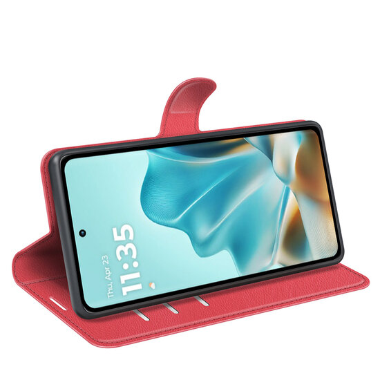 Motorola Edge 60 / Motorola Edge 60 Fusion Hoesje - MobyDefend Kunstleren Wallet Book Case (Sluiting Voorkant) - Rood