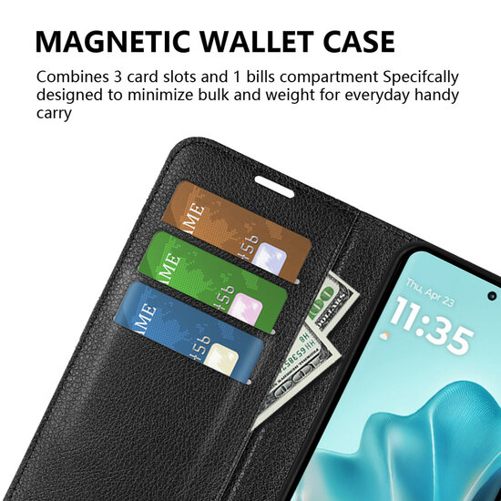 Motorola Edge 60 / Motorola Edge 60 Fusion Hoesje - MobyDefend Kunstleren Wallet Book Case (Sluiting Voorkant) - Zwart