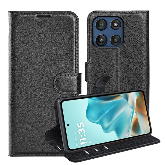 Motorola Edge 60 / Motorola Edge 60 Fusion Hoesje - MobyDefend Kunstleren Wallet Book Case (Sluiting Voorkant) - Zwart