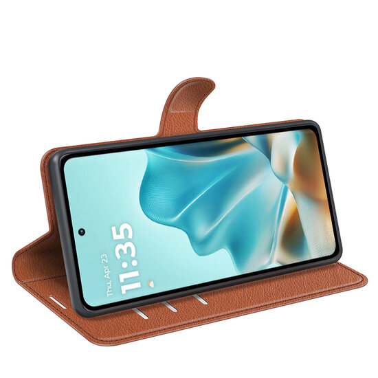 Motorola Edge 60 / Motorola Edge 60 Fusion Hoesje - MobyDefend Kunstleren Wallet Book Case (Sluiting Voorkant) - Bruin