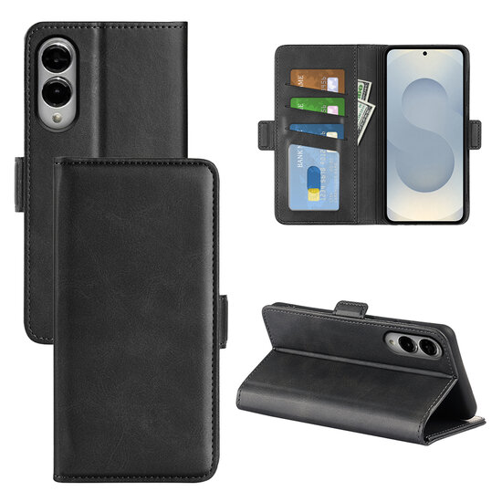 Samsung Galaxy S25 Edge Hoesje - MobyDefend Luxe Wallet Book Case (Sluiting Zijkant) - Zwart
