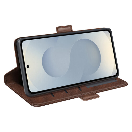 Samsung Galaxy S25 Edge Hoesje - MobyDefend Luxe Wallet Book Case (Sluiting Zijkant) - Bruin