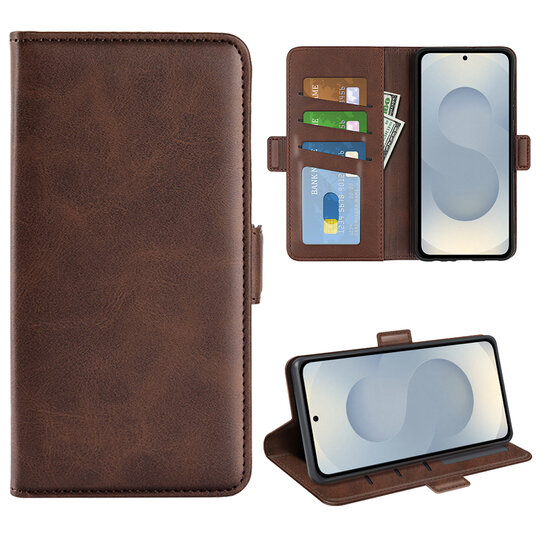 Samsung Galaxy S25 Edge Hoesje - MobyDefend Luxe Wallet Book Case (Sluiting Zijkant) - Bruin