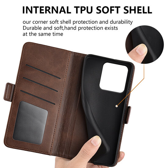 Motorola Edge 60 / Motorola Edge 60 Fusion Hoesje - MobyDefend Luxe Wallet Book Case (Sluiting Zijkant) - Rood