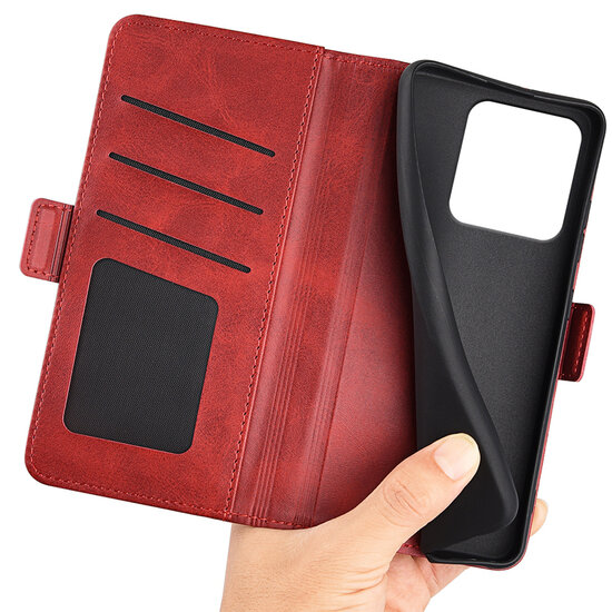 Motorola Edge 60 / Motorola Edge 60 Fusion Hoesje - MobyDefend Luxe Wallet Book Case (Sluiting Zijkant) - Rood