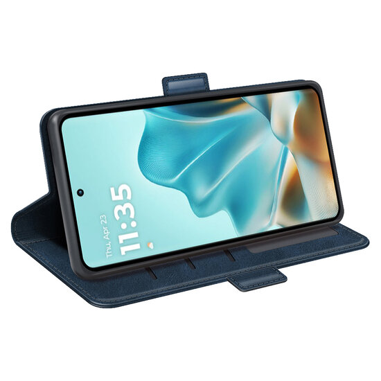 Motorola Edge 60 / Motorola Edge 60 Fusion Hoesje - MobyDefend Luxe Wallet Book Case (Sluiting Zijkant) - Blauw