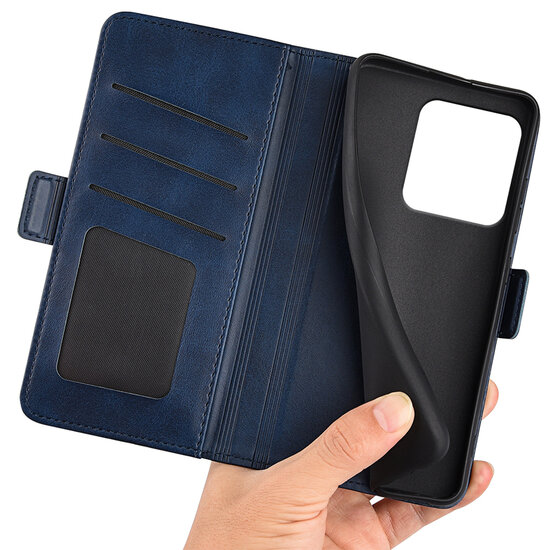 Motorola Edge 60 / Motorola Edge 60 Fusion Hoesje - MobyDefend Luxe Wallet Book Case (Sluiting Zijkant) - Blauw