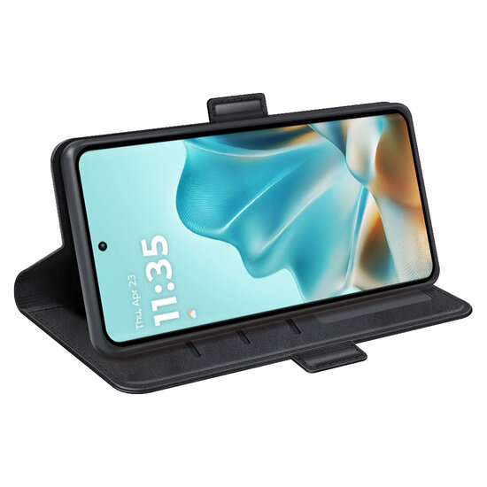 Motorola Edge 60 / Motorola Edge 60 Fusion Hoesje - MobyDefend Luxe Wallet Book Case (Sluiting Zijkant) - Zwart
