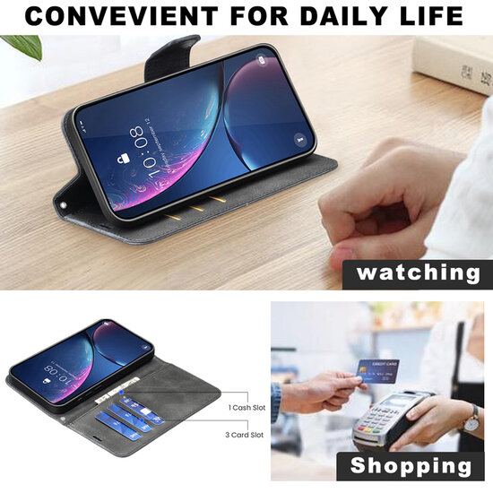 Samsung Galaxy S25 Edge Hoesje - MobyDefend Wallet Book Case Met Koord - Zwart
