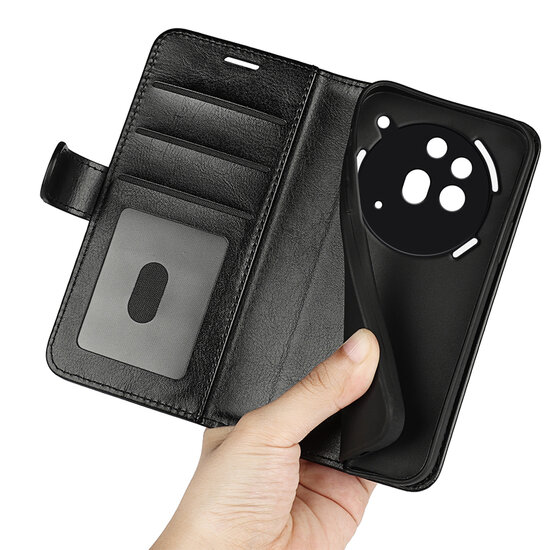 Nothing Phone (3a) Pro Hoesje - MobyDefend Wallet Book Case (Sluiting Achterkant) - Zwart