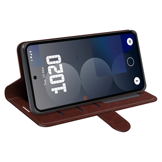 Nothing Phone (3a) Pro Hoesje - MobyDefend Wallet Book Case (Sluiting Achterkant) - Bruin