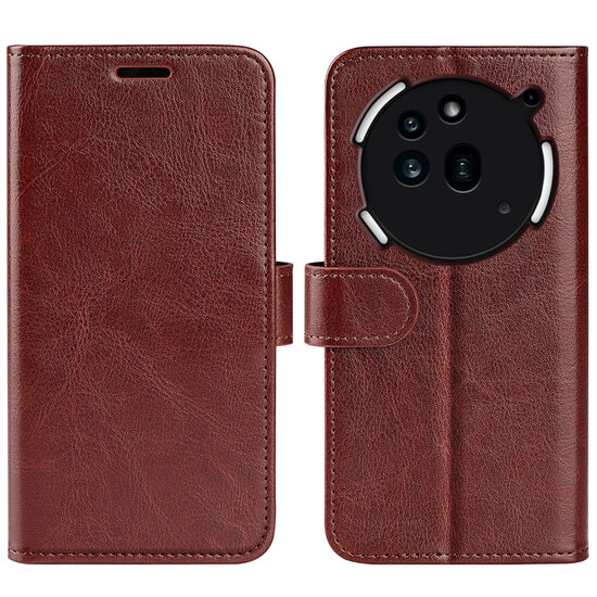Nothing Phone (3a) Pro Hoesje - MobyDefend Wallet Book Case (Sluiting Achterkant) - Bruin