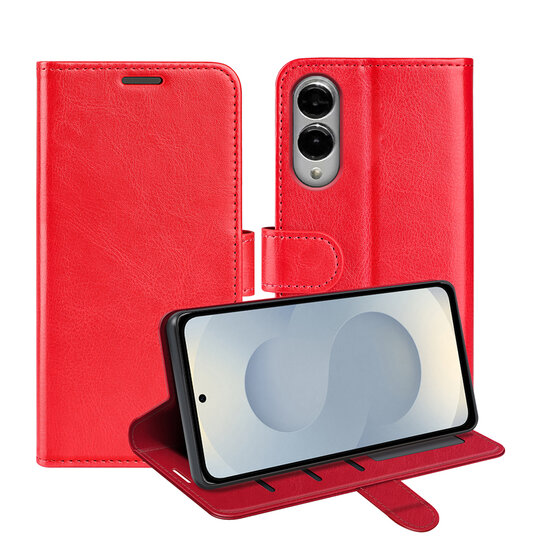Samsung Galaxy S25 Edge Hoesje - MobyDefend Wallet Book Case (Sluiting Achterkant) - Rood