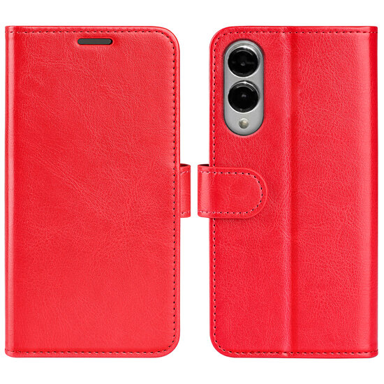 Samsung Galaxy S25 Edge Hoesje - MobyDefend Wallet Book Case (Sluiting Achterkant) - Rood