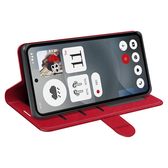 Nothing Phone (3a) Hoesje - MobyDefend Wallet Book Case (Sluiting Achterkant) - Rood