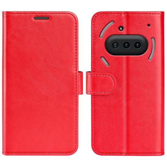 Nothing Phone (3a) Hoesje - MobyDefend Wallet Book Case (Sluiting Achterkant) - Rood