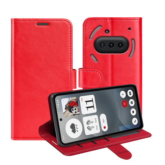 Nothing Phone (3a) Hoesje - MobyDefend Wallet Book Case (Sluiting Achterkant) - Rood
