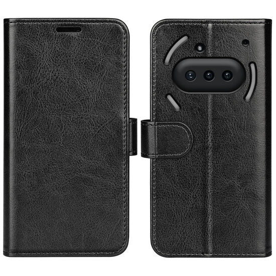 Nothing Phone (3a) Hoesje - MobyDefend Wallet Book Case (Sluiting Achterkant) - Zwart
