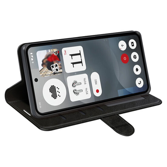 Nothing Phone (3a) Hoesje - MobyDefend Wallet Book Case (Sluiting Achterkant) - Zwart