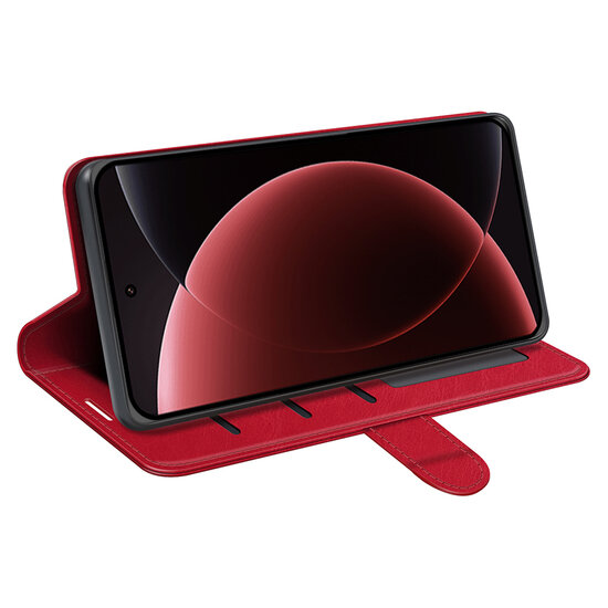 Xiaomi 15 Ultra Hoesje - MobyDefend Wallet Book Case (Sluiting Achterkant) - Rood