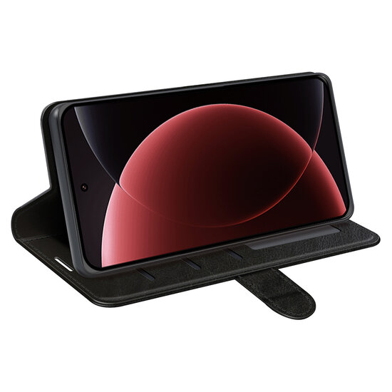 Xiaomi 15 Ultra Hoesje - MobyDefend Wallet Book Case (Sluiting Achterkant) - Zwart