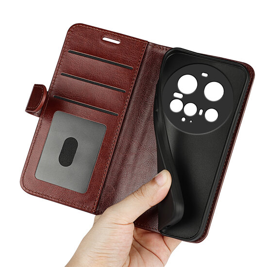 Xiaomi 15 Ultra Hoesje - MobyDefend Wallet Book Case (Sluiting Achterkant) - Bruin