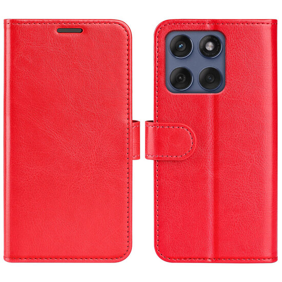 Motorola Edge 60 / Motorola Edge 60 Fusion Hoesje - MobyDefend Wallet Book Case (Sluiting Achterkant) - Rood