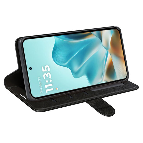 Motorola Edge 60 / Motorola Edge 60 Fusion Hoesje - MobyDefend Wallet Book Case (Sluiting Achterkant) - Zwart