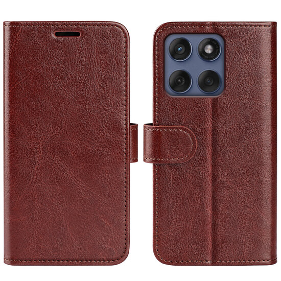 Motorola Edge 60 / Motorola Edge 60 Fusion Hoesje - MobyDefend Wallet Book Case (Sluiting Achterkant) - Bruin