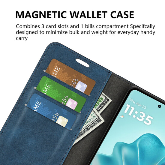 Motorola Edge 60 / Motorola Edge 60 Fusion Hoesje - MobyDefend Luxe Wallet Bookcase (Magnetische Sluiting) - Rood