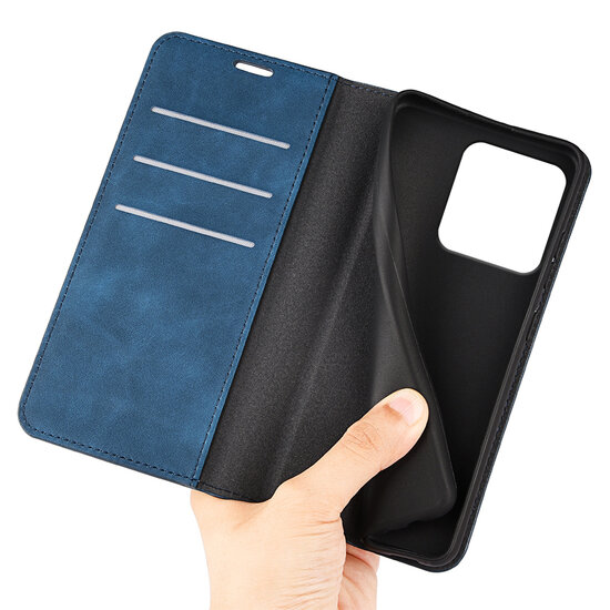 Motorola Edge 60 / Motorola Edge 60 Fusion Hoesje - MobyDefend Luxe Wallet Bookcase (Magnetische Sluiting) - Blauw