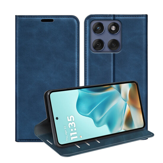 Motorola Edge 60 / Motorola Edge 60 Fusion Hoesje - MobyDefend Luxe Wallet Bookcase (Magnetische Sluiting) - Blauw