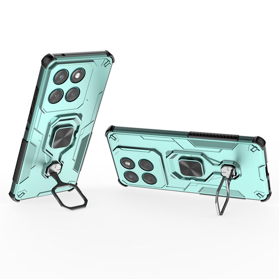 Motorola Edge 60 / Motorola Edge 60 Fusion Hoesje - MobyDefend Dubbelgelaagde Pantsercase Met Standaard - Turquoise
