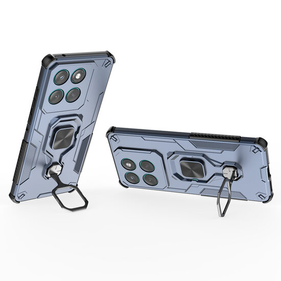 Motorola Edge 60 / Motorola Edge 60 Fusion Hoesje - MobyDefend Dubbelgelaagde Pantsercase Met Standaard - Blauw