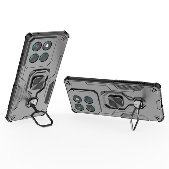Motorola Edge 60 / Motorola Edge 60 Fusion Hoesje - MobyDefend Dubbelgelaagde Pantsercase Met Standaard - Zwart