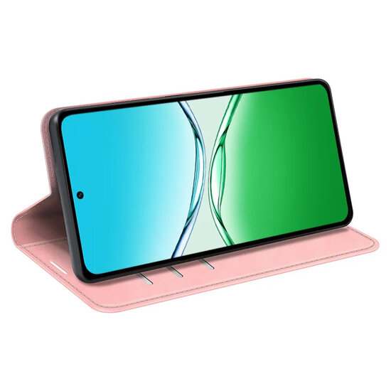 Oppo A5 5G Hoesje - MobyDefend Luxe Wallet Bookcase (Magnetische Sluiting) - Roze