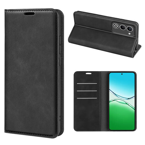 Oppo A5 5G Hoesje - MobyDefend Luxe Wallet Bookcase (Magnetische Sluiting) - Zwart