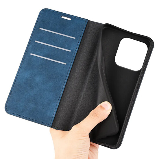 Motorola Edge 60 Pro Hoesje - MobyDefend Luxe Wallet Bookcase (Magnetische Sluiting) - Blauw