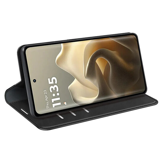 Motorola Edge 60 Pro Hoesje - MobyDefend Luxe Wallet Bookcase (Magnetische Sluiting) - Zwart