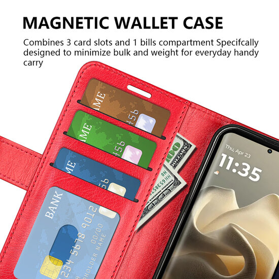 Motorola Edge 60 Pro Hoesje - MobyDefend Wallet Book Case (Sluiting Achterkant) - Zwart