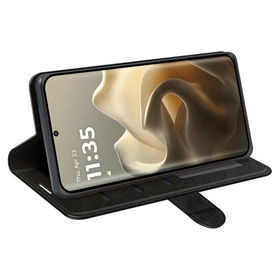 Motorola Edge 60 Pro Hoesje - MobyDefend Wallet Book Case (Sluiting Achterkant) - Zwart