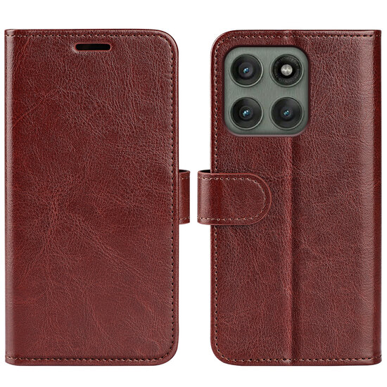 Motorola Edge 60 Pro Hoesje - MobyDefend Wallet Book Case (Sluiting Achterkant) - Bruin